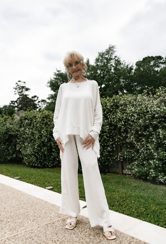 RIB KNIT LONG SLEEVE TOP