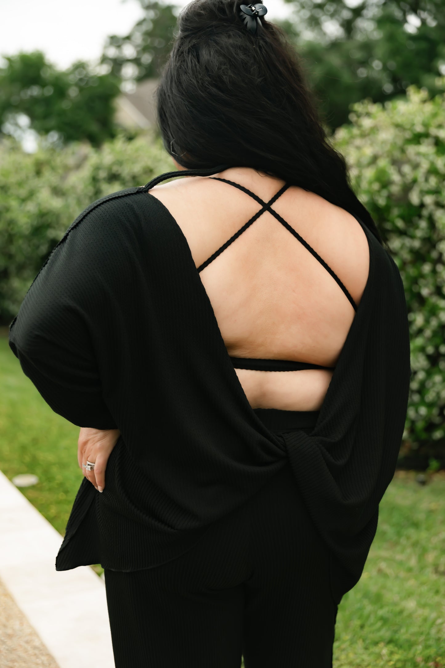 RIB KNIT LONG SLEEVE TOP