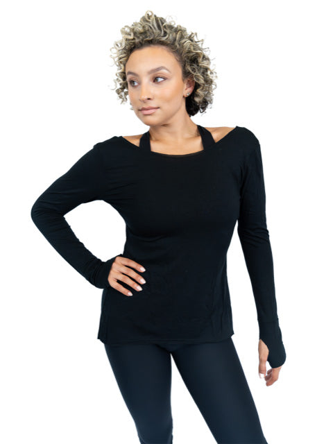 ON SALE L/S SPLIT BACK TOP