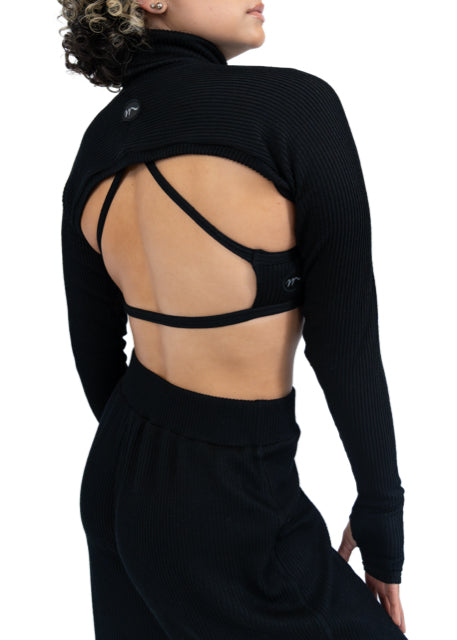 RIB KNIT TURTLENECK SHRUG