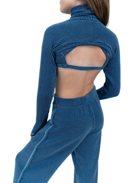 RIB KNIT TURTLENECK SHRUG
