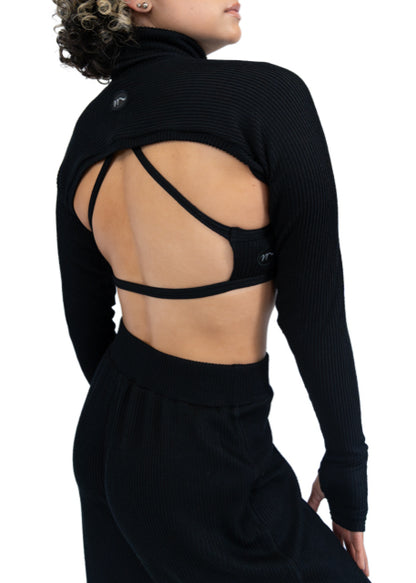 RIB KNIT TURTLENECK SHRUG