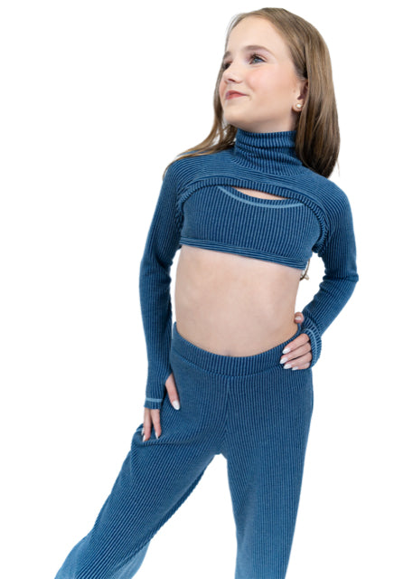 RIB KNIT TURTLENECK SHRUG