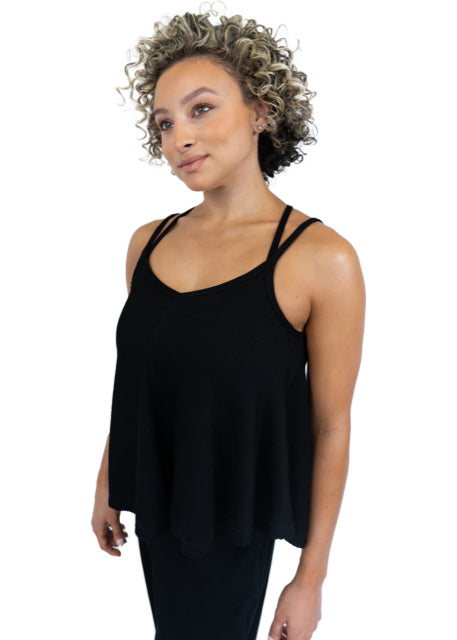 RIB KNIT FLOWY CAMISOLE