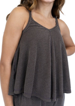 RIB KNIT FLOWY CAMISOLE