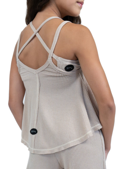 RIB KNIT FLOWY CAMISOLE